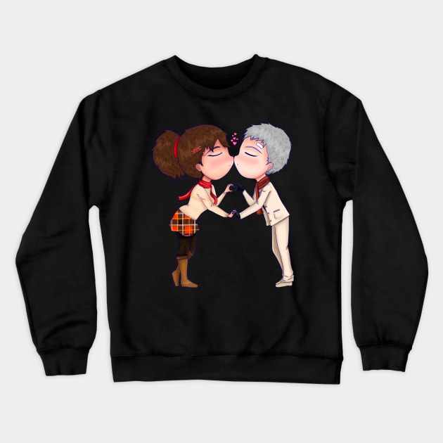 Atlus Persona 3 Shin Megami Tensei Akihiko Sanada and Arisato Minako Crewneck Sweatshirt by SupernovaAda